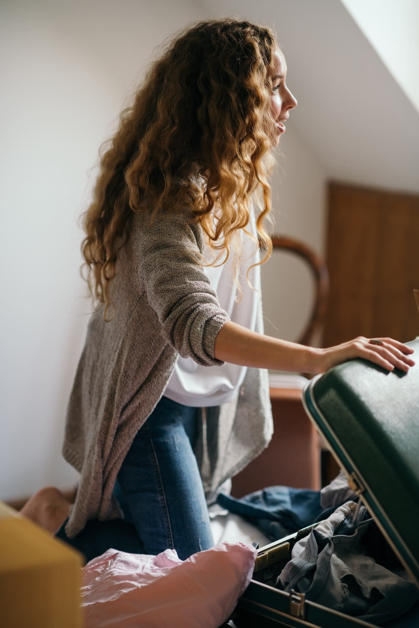 woman packing